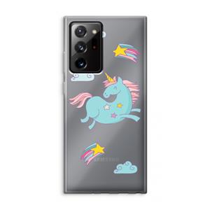 CaseCompany Vliegende eenhoorn: Samsung Galaxy Note 20 Ultra / Note 20 Ultra 5G Transparant Hoesje