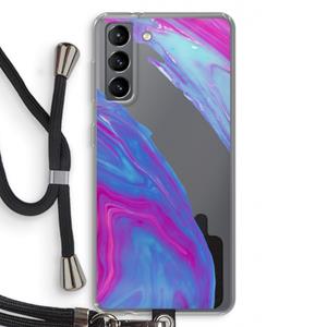 CaseCompany Zweverige regenboog: Samsung Galaxy S21 Transparant Hoesje met koord