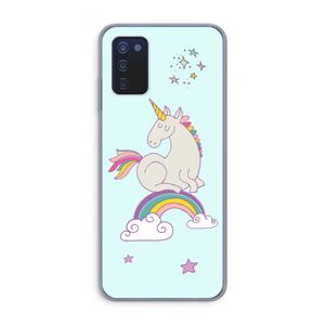 CaseCompany Regenboog eenhoorn: Samsung Galaxy A03s Transparant Hoesje
