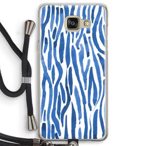 CaseCompany Blauwe nerven: Samsung Galaxy A5 (2016) Transparant Hoesje met koord
