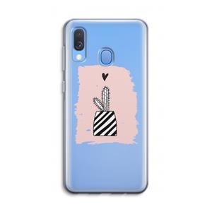 CaseCompany Zwart-wit cactus: Samsung Galaxy A40 Transparant Hoesje