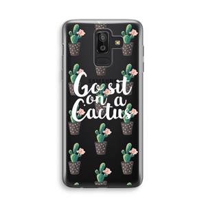 CaseCompany Cactus quote: Samsung Galaxy J8 (2018) Transparant Hoesje