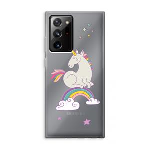 CaseCompany Regenboog eenhoorn: Samsung Galaxy Note 20 Ultra / Note 20 Ultra 5G Transparant Hoesje