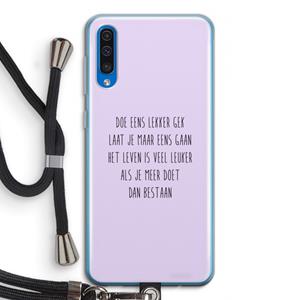 CaseCompany Gek: Samsung Galaxy A50 Transparant Hoesje met koord