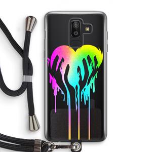 CaseCompany Hold My Heart: Samsung Galaxy J8 (2018) Transparant Hoesje met koord