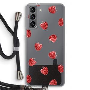 CaseCompany Framboosjes: Samsung Galaxy S21 Transparant Hoesje met koord