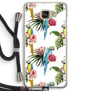 CaseCompany Kleurrijke papegaaien: Samsung Galaxy A5 (2016) Transparant Hoesje met koord