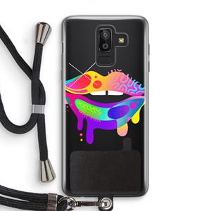 CaseCompany Lip Palette: Samsung Galaxy J8 (2018) Transparant Hoesje met koord