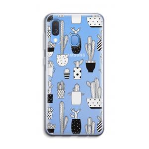 CaseCompany Cactusmotief: Samsung Galaxy A40 Transparant Hoesje