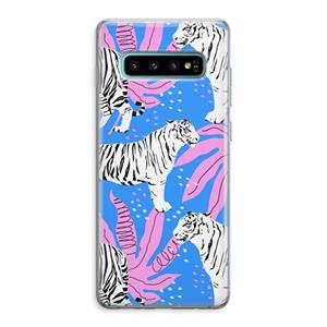 CaseCompany Tijger: Samsung Galaxy S10 Plus Transparant Hoesje