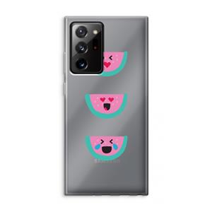 CaseCompany Smiley watermeloen: Samsung Galaxy Note 20 Ultra / Note 20 Ultra 5G Transparant Hoesje