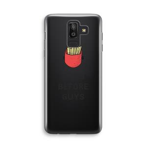 CaseCompany Fries before guys: Samsung Galaxy J8 (2018) Transparant Hoesje