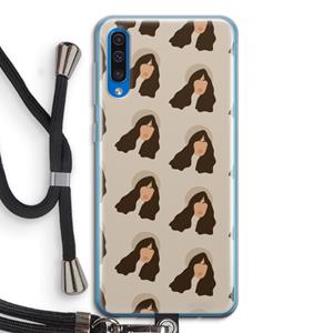 CaseCompany Bonjour mon amour: Samsung Galaxy A50 Transparant Hoesje met koord
