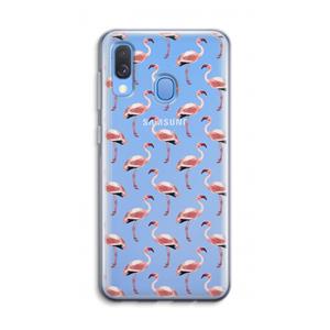 CaseCompany Flamingoprint groen: Samsung Galaxy A40 Transparant Hoesje