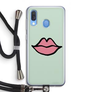 CaseCompany Kusje: Samsung Galaxy A40 Transparant Hoesje met koord