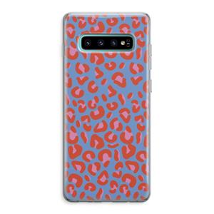 CaseCompany Leopard blue: Samsung Galaxy S10 Plus Transparant Hoesje