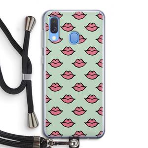 CaseCompany Lipjes: Samsung Galaxy A40 Transparant Hoesje met koord