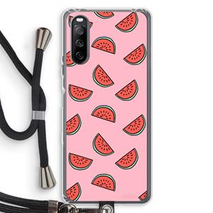 CaseCompany Watermeloen: Sony Sony Xperia 10 III Transparant Hoesje met koord