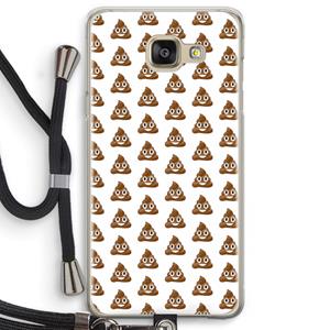 CaseCompany Poop emoji: Samsung Galaxy A5 (2016) Transparant Hoesje met koord