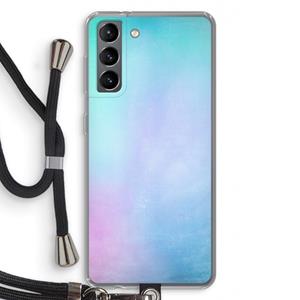 CaseCompany mist pastel: Samsung Galaxy S21 Transparant Hoesje met koord