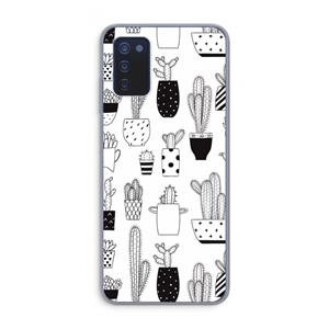 CaseCompany Cactusmotief: Samsung Galaxy A03s Transparant Hoesje