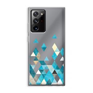 CaseCompany Gekleurde driehoekjes blauw: Samsung Galaxy Note 20 Ultra / Note 20 Ultra 5G Transparant Hoesje