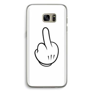 CaseCompany Middle finger white: Samsung Galaxy S7 Edge Transparant Hoesje