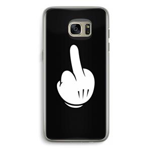 CaseCompany Middle finger black: Samsung Galaxy S7 Edge Transparant Hoesje
