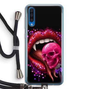CaseCompany Dodelijk zoet: Samsung Galaxy A50 Transparant Hoesje met koord