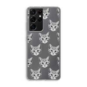 CaseCompany Kitten: Samsung Galaxy S21 Ultra Transparant Hoesje