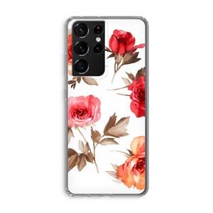 CaseCompany Roosjes: Samsung Galaxy S21 Ultra Transparant Hoesje