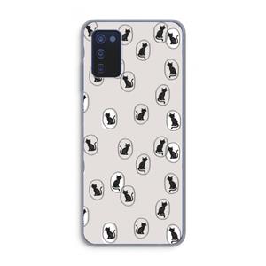 CaseCompany Miauw: Samsung Galaxy A03s Transparant Hoesje
