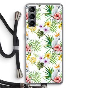 CaseCompany Gele kuif: Samsung Galaxy S21 Transparant Hoesje met koord