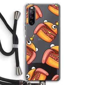 CaseCompany Hamburger: Sony Sony Xperia 10 III Transparant Hoesje met koord