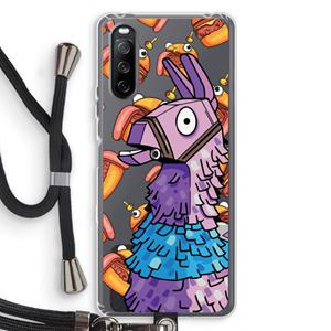 CaseCompany Loot Burger: Sony Sony Xperia 10 III Transparant Hoesje met koord
