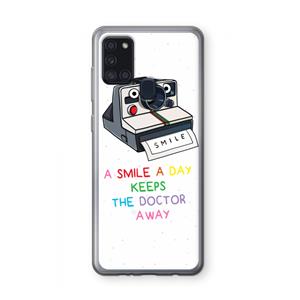 CaseCompany Smile: Samsung Galaxy A21s Transparant Hoesje