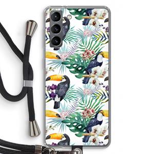 CaseCompany Tukans: Samsung Galaxy S21 Transparant Hoesje met koord