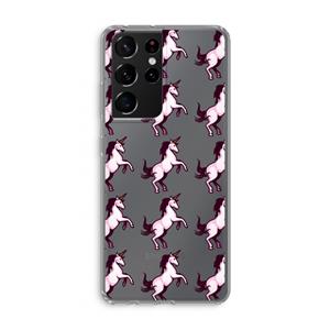 CaseCompany Musketon Unicorn: Samsung Galaxy S21 Ultra Transparant Hoesje