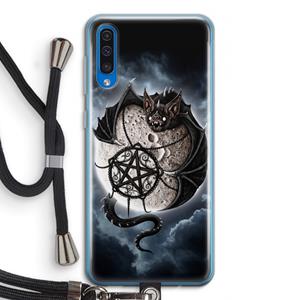 CaseCompany Volle maan: Samsung Galaxy A50 Transparant Hoesje met koord