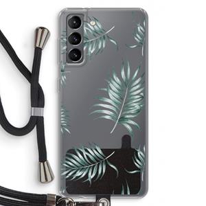 CaseCompany Simple leaves: Samsung Galaxy S21 Transparant Hoesje met koord