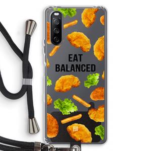 CaseCompany Eat Balanced: Sony Sony Xperia 10 III Transparant Hoesje met koord