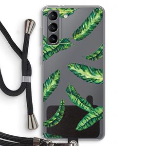 CaseCompany Lange bladeren: Samsung Galaxy S21 Transparant Hoesje met koord