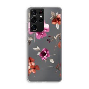 CaseCompany Geschilderde bloemen: Samsung Galaxy S21 Ultra Transparant Hoesje