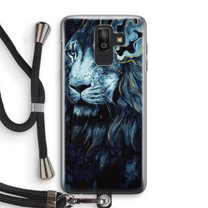 CaseCompany Darkness Lion: Samsung Galaxy J8 (2018) Transparant Hoesje met koord