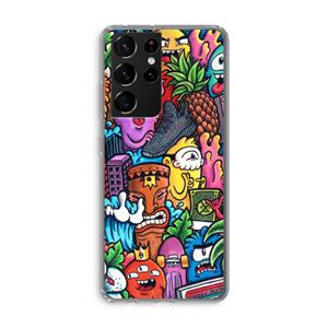 CaseCompany Vexx Mixtape: Samsung Galaxy S21 Ultra Transparant Hoesje