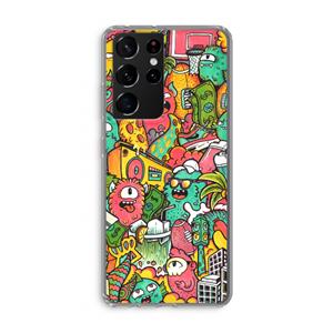 CaseCompany Vexx City: Samsung Galaxy S21 Ultra Transparant Hoesje