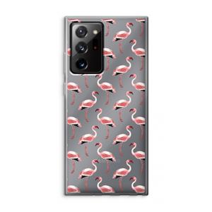 CaseCompany Flamingoprint groen: Samsung Galaxy Note 20 Ultra / Note 20 Ultra 5G Transparant Hoesje