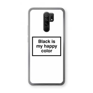 CaseCompany Black is my happy color: Xiaomi Redmi 9 Transparant Hoesje