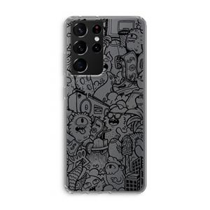 CaseCompany Vexx Black City : Samsung Galaxy S21 Ultra Transparant Hoesje