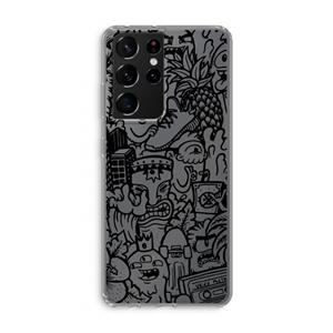 CaseCompany Vexx Black Mixtape: Samsung Galaxy S21 Ultra Transparant Hoesje